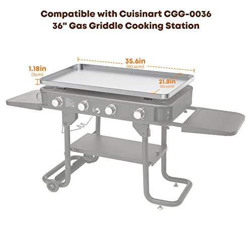 Stanbroil Stainless Steel Griddle Flat Top Gas Grill Griddle for Cuisinart CGG-0036 36" 4-Burner Propane Gas Griddle, Dual Grease Management System - 36-Inch