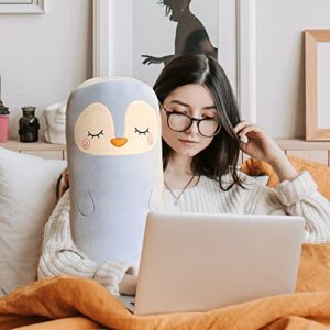 FJMY Long Stuffed Animal Plush Kawaii Body Pillow,Super Soft Hugging Plush Animal Gift for Girl Kid Birthday Valentine (Penguin,27.5in/70cm)