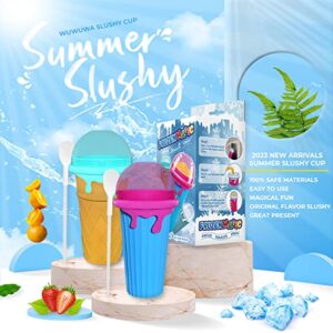 [2023 Upgrade 500 ML] Magic Slushy Maker Squeeze Cup Slushie Maker Cup, Homemade Milk Shake Smoothie Squeeze Cups With Lids And Straws(Brown)