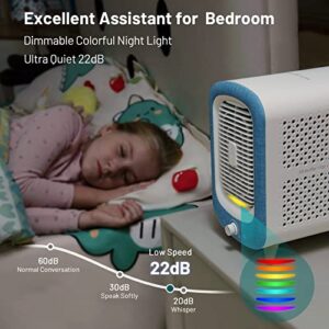 Jafända Cute Bedroom Air Purifiers for 780 sq ft, Retro Design, Essential Oil Diffuser & Bladeless Fan Combo, HEPA Carbon filters Remove Dust Smoke Allergies VOCs Odors For Kids, Office