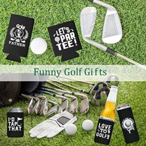Funny Golf Slim Can Cooler - Pop Nordic 12 Pack Slim Beer Can Sleeve, Reusable Neoprene Can Cooler Bulk for Golf Game Party Supplies, Great Golf Gifts for Men