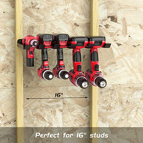 Ultrawall Power Tool Organizer, Wall Mount Drill Holder, Heavy Duty Metal Cordless Tool Storage Rack,Garage Utility Shelf Organization