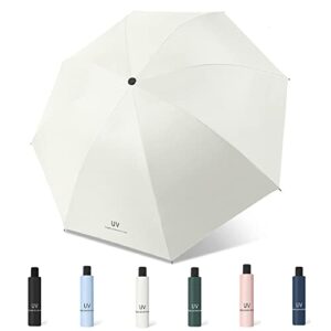 genmai soeasy travel umbrella windproof folding umbrella for rain,compact umbrella for car,lightweight uv protection sun umbrella for men and women,portable umbrella white