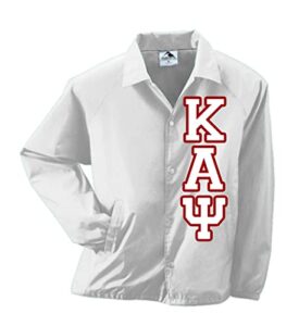 deference clothing kappa alpha psi chapter 22 nylon crossing jacket letters only (as1, alpha, x_l, regular, regular, white)