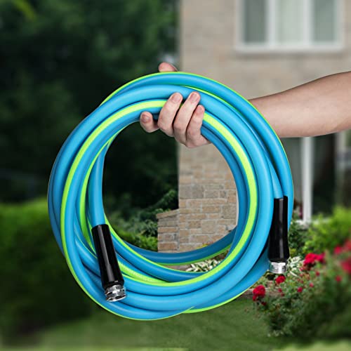 Giiwi Upgraded Hybrid Garden Hose 50 ft x 5/8", Heavy Duty, Super Flexible, Lightweight, All-weather Outdoor Non-Kinking Water Hose, Burst 600 PSI