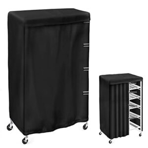 zoolyo shelving cover storage shelf cover wire rack shelving cover, fits racks 48wx24dx72h inch,fast and convenient access to item (black,only cover).
