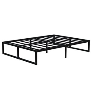 Lutown-Teen 14 Inch Full Size Bed Frame No Box Spring Needed, Heavy Duty Metal Platform Beds with Sturdy Steal Slats for Mattress Foundation, Easy Assembly, Noise Free, Black