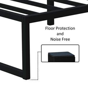 Lutown-Teen 14 Inch Full Size Bed Frame No Box Spring Needed, Heavy Duty Metal Platform Beds with Sturdy Steal Slats for Mattress Foundation, Easy Assembly, Noise Free, Black