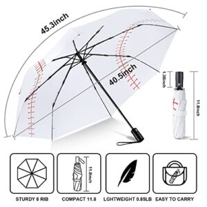 LEAGERA Baseball Umbrella Oversized - Diameter 40.5inch, Automatic Open Close, Portable & Collapsible Travel Sports Umbrella by Ballpark Elite, Perfect Baseball Umbrella Mom Gift for Women