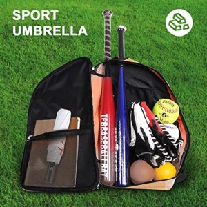 LEAGERA Baseball Umbrella Oversized - Diameter 40.5inch, Automatic Open Close, Portable & Collapsible Travel Sports Umbrella by Ballpark Elite, Perfect Baseball Umbrella Mom Gift for Women