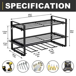 Easterville Power Tool Organizer - Wall Mount Heavy Duty Drill Holder, 3 Layers Tool Rack Cordless Drill Holder, Garage Tool Organizers with 4 Drill Holders Gift for Father