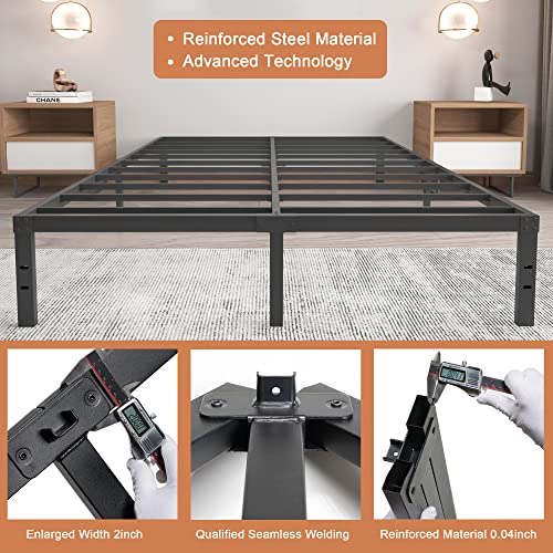 Umyder King Size Metal Bed Frame with Steel Slats Support,Sturdy and Durable No Box Spring Needed 14 Inch High Platform Bedframes Black Heavy Duty 3500lbs,Noise Free,Easy Assembly
