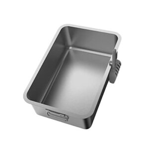 fenteer rabbit cat litter container holder stainless steel sturdy accessory smooth surface anti splashing, 45x35x10cm