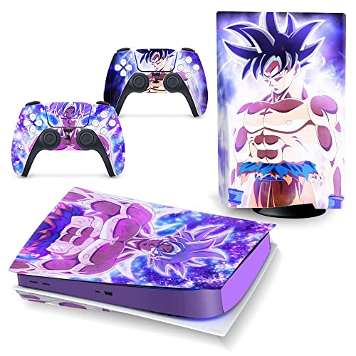 XSUID Disc Edition Anime Console and Controller Accessories Cover Skins P-S5 Controller Skin Gift P-S5 Skins for Console Full Set Purple P-S5 Skin
