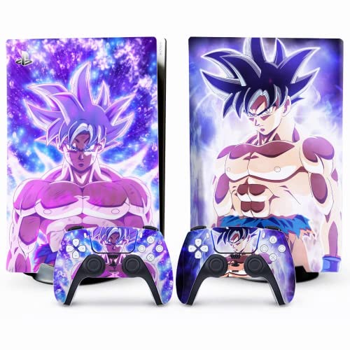 XSUID Disc Edition Anime Console and Controller Accessories Cover Skins P-S5 Controller Skin Gift P-S5 Skins for Console Full Set Purple P-S5 Skin