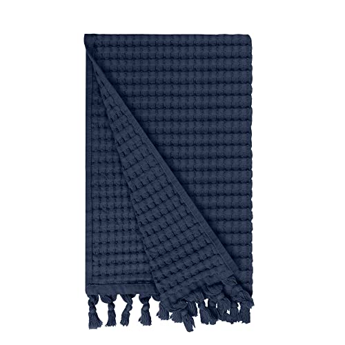 GILDEN TREE Decorative Waffle Hand Towels for Bathroom, Quick Drying Fingertip Towel, Modern Style (Midnight Blue)