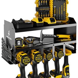 Ember Tools Power Tool Organizer and Storage Wall Mount - Sturdy Tool Holder for Power Drills, Cordless Tools, Hand Tools, Batteries & Accessories - 16" On Center Mounting Holes and Hardware