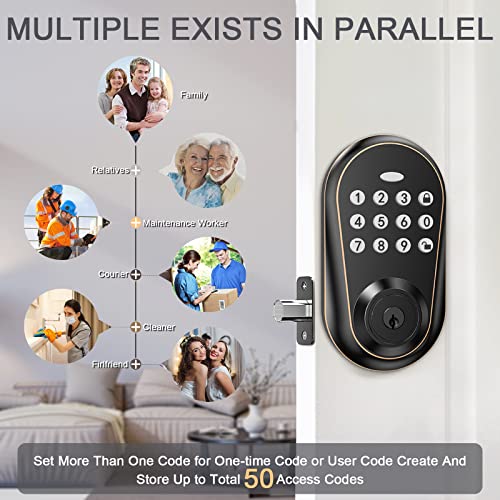 IRONZON Door Locks with Keypads Front Door Lock Deadbolt Lock Keyless Entry Door Lock with 3 Keys Auto Lock F150