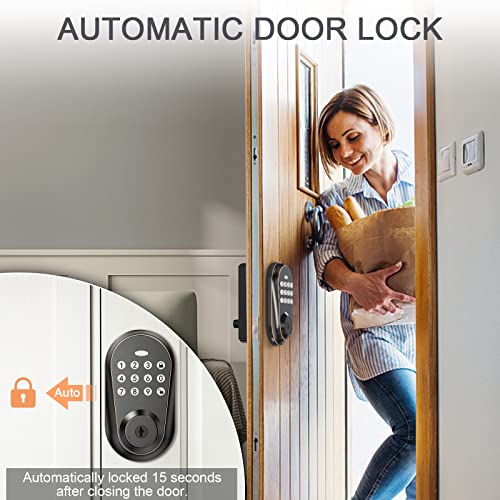 IRONZON Door Locks with Keypads Front Door Lock Deadbolt Lock Keyless Entry Door Lock with 3 Keys Auto Lock F150