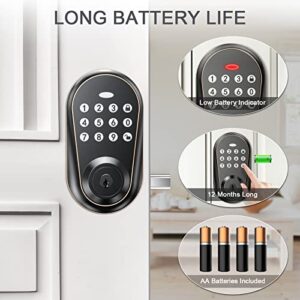IRONZON Door Locks with Keypads Front Door Lock Deadbolt Lock Keyless Entry Door Lock with 3 Keys Auto Lock F150
