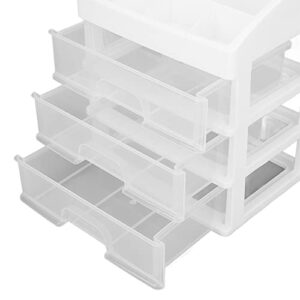 3 Drawer Makeup Organizer, Transparent 3 Floors Dustproof Makeup Organizer Box Classification Storage Pull Out for Cosmetics Shop for Household