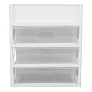 3 Drawer Makeup Organizer, Transparent 3 Floors Dustproof Makeup Organizer Box Classification Storage Pull Out for Cosmetics Shop for Household
