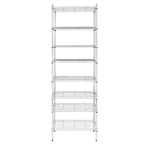 KOIECETA 8-Tier Wire Shelving Unit Adjustable Steel Wire Rack Chrome