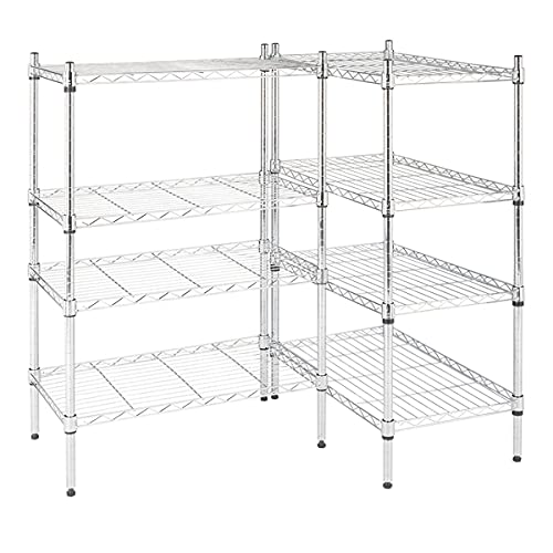 KOIECETA 8-Tier Wire Shelving Unit Adjustable Steel Wire Rack Chrome