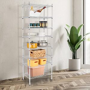 KOIECETA 8-Tier Wire Shelving Unit Adjustable Steel Wire Rack Chrome