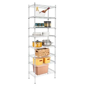 KOIECETA 8-Tier Wire Shelving Unit Adjustable Steel Wire Rack Chrome