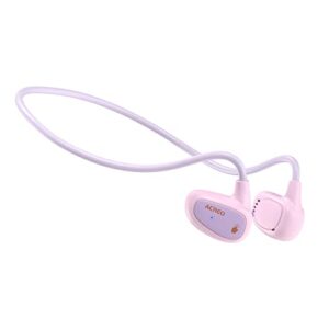 acreo kids headphones, open ear bluetooth headphones with mic, openbuds kids, ultra-light, portable and safer for children, best wireless kids headphones for ipad, tablet or computers (lovely pink)