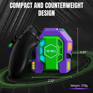 PB Tails LED PS5 Charging Dock - Compact Playstation Controller Charger for Sony PS5 Controller, Fast Dual Charging PS5 Docking Station Hides Messy Cables - Premium Purple & Green PS5 Controller Dock