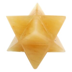 gagzi natural reiki healing crystal gemstone spiritual energy generator yellow jade merkaba star 8 point 20 to 25 mm approx