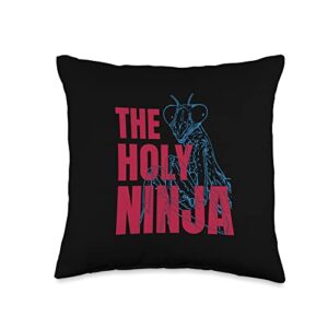 the holy ninja-mantis inspiration store motif grap the holy ninja-mantis throw pillow, 16x16, multicolor
