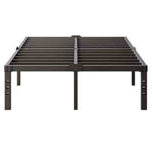 Kydins Queen Size Bed Frame with Storage Headboard Compatible Black Metal Platform No Box Spring Needed 3500 Lbs Heavy Duty Platform No Noise Non-Slip Sturdy Mattress Foundation