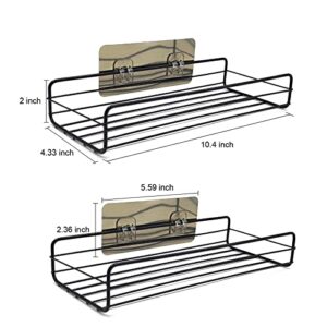 Floating Shelves for Wall Set of 2, Wall Mounted Storage Shelves with Black Metal Frame for Bathroom, Bedroom, Living Room, Kitchen, Office (Black)