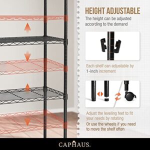 CAPHAUS NSF Heavy Duty Wire Shelving w/Wheels, Leveling Feet & Liners, Storage Metal Shelf, Garage Shelving Storage, Utility Wire Rack Storage Shelves, W/White Clear Liner, 36 x 14 x 56 4-Tier