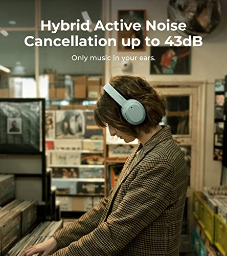 Edifier W820NB Plus Hybrid Active Noise Cancelling Headphones - LDAC Codec - Hi-Res Audio Wireless & Wired - Fast Charge - 49H Playtime - Over Ear Bluetooth V5.2 Headphones- Green