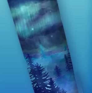 Northern Lights - Forest - 20 oz stainless steel insulated tumbler with straw and grip pad on bottom - comes in a gift box