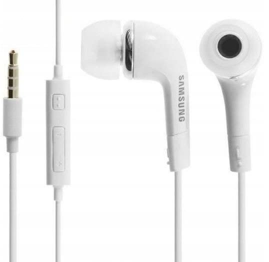 Samsung EHS64AVFWE 3.5mm Stereo Headset with Remote and Mic - Original OEM - Non-Retail Packaging - White (with Cleaning Cloth)
