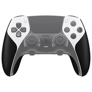 playvital anti-skid sweat-absorbent controller grip for ps5 edge wireless controller, professional textured soft pu handle grips anti sweat protector for ps5 edge controller - black
