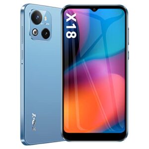 xgody x18 4g unlocked phones, 6.3 inch ips screen smartphones, android 10 os dual sim cheap cell phone, quad core 2gb+16gb, dual 5mp+8mp camera, 4000mah battery, face id smart phone (blue)