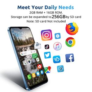 Xgody X18 4G Unlocked Phones, 6.3 Inch IPS Screen Smartphones, Android 10 OS Dual SIM Cheap Cell Phone, Quad Core 2GB+16GB, Dual 5MP+8MP Camera, 4000mAh Battery, Face ID Smart Phone (Blue)