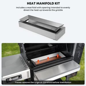 Stanbroil Flat Top Griddle with Manifold Kit, Grill Griddle Insert for Masterbuilt MB20041220 Gravity Series 1050 Digital Charcoal Grill and Smoker Combo, Replacement for MB20181622