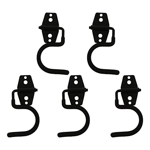 LIFKOME 5Pcs S-Type Wall Mounted Cleaning Tools Organizer Mop Broom Holder Wall Mounted Garage Tool Organizer (Black)