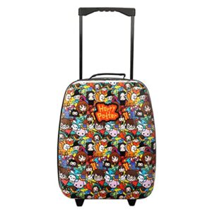bioworld harry potter chibi wizards & creatures kids foldable 2 wheel hard shell luggage