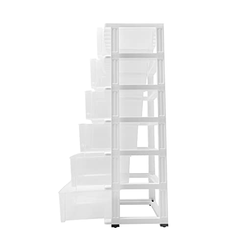 6 Rolling Storage carts, Rolling Storage Cart, Storage Tower Organizer Units for Closet, Living Room, Hallway, Dormitory, Home Office Bedroom White