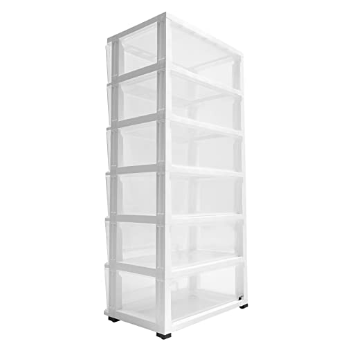 6 Rolling Storage carts, Rolling Storage Cart, Storage Tower Organizer Units for Closet, Living Room, Hallway, Dormitory, Home Office Bedroom White
