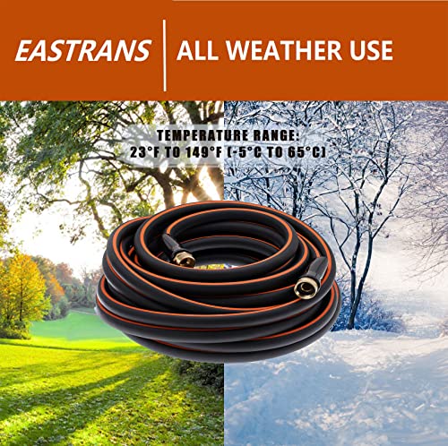 EASTRANS Heavy Duty Garden Hose 5/8 in x 25 ft, Flexible Water Hose with 3/4" Solid Brass Connector Outdoor, Car wash, Lawn