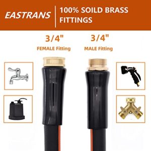 EASTRANS Heavy Duty Garden Hose 5/8 in x 25 ft, Flexible Water Hose with 3/4" Solid Brass Connector Outdoor, Car wash, Lawn